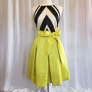 Anthro Chevron Charteuse dress